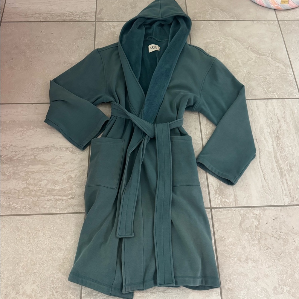 NWOT Ugg Teal Plush Hooded Robe